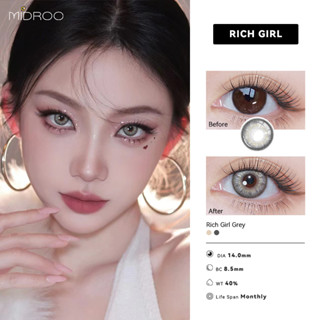 คอนแทคเลนส์ คอนแทคเลนส์สีเทา MIDROO Lens 🌈 Rich Girl🌈14.0mm