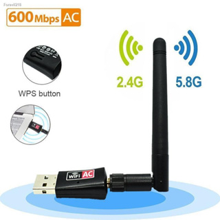 【จัดส่งที่รวดเร็ว】600Mbps มีเสาอากาศ Dual Band ตัวรับสัญญาณ wifi 5G Dual Band USB 2.0 Adapter WiFi Wireless รับสัญญาณไวไ