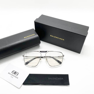 BALENCIAGA EYEWEAR LOGO-PRINT SQUARE-FRAME GLASSES แว่นตากันแดดแบรนด์บาลองเซียก้า