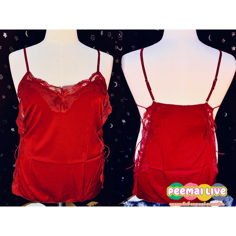 ชุดนอนสาวอวบมาใหม่XXL ผูกข้างผ้าซาตินลื่นๆไม่บาดผิว - รูปที่ 7