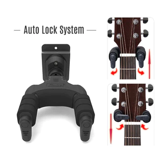 Galux GH-110 ที่แขวนกีตาร์ติดผนัง ระบบล็อคอัตโนมัติ (Auto-Lock) ฐานไม้แท้ แขวนกีตาร์โปร่ง ไฟฟ้า เบส