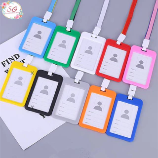 (M805)กรอบใส่บัตรแนวตั้ง สายคล้องคอสุ่มสี มีให้เลือกหลายสี ป้ายชื่อ ซอง ราคาโรางงาน