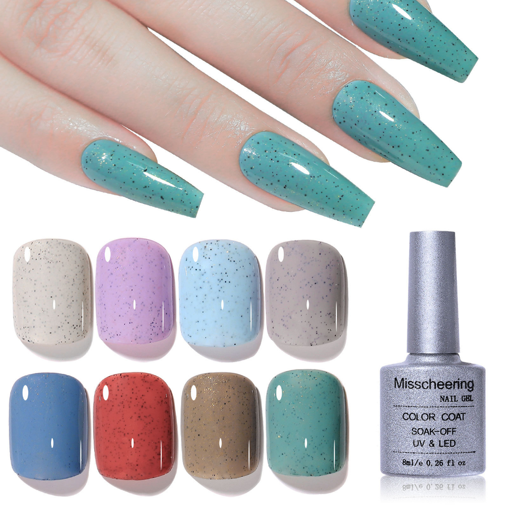 NEW!! Misscheering กาวทาเล็บเกลือทะเลทราย สียอดนิยมปะการังส่องไฟ