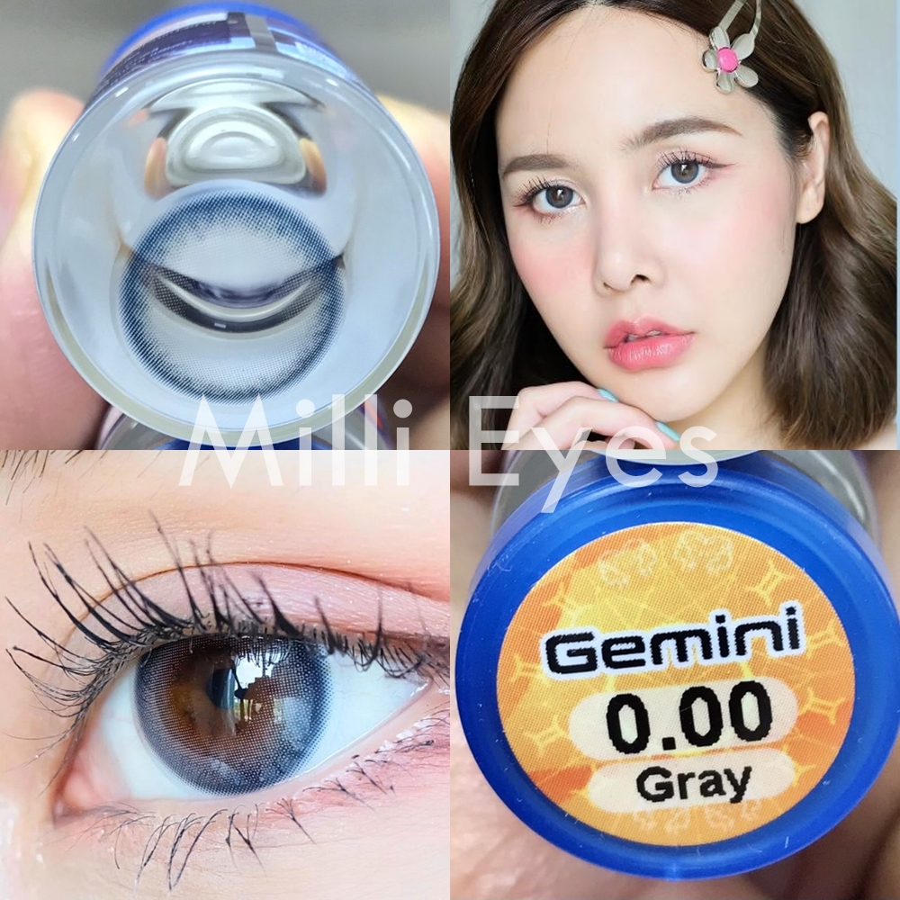 *มีค่าสายตา ตาหวาน สวย เทาหม่น เลนส์พรีเมี่ยม กรองแสง คอนแทคเลนส์: Gemini (Luxzylens) มินิ น่ารัก ตัดขอบ ค่าน้ำ42% a21 - รูปที่ 3