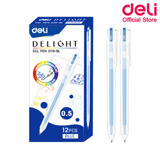 Deli G118 Gel Pen ปากกา ปากกาเจลสี แบบกด (แพ็ค 12 แท่ง) มีให้เลือก 8 สี ปากกาเจล อุปกรณ์การเรียน เครื่องเขียน ปากกากด ราคาถูก