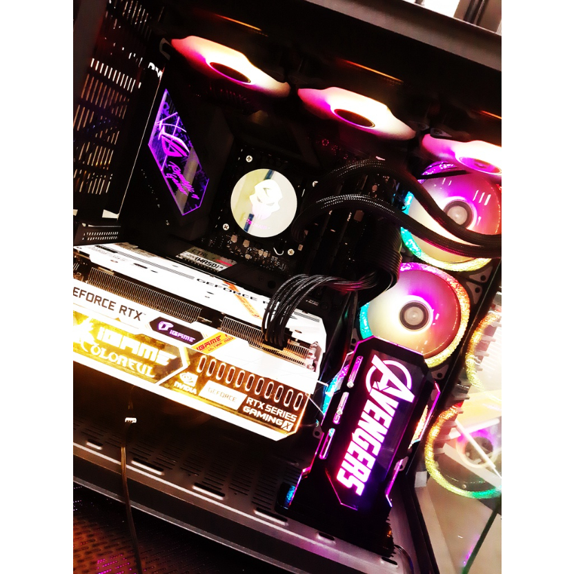ตัวค้ำการ์ดจอแบบอะคริลิคแบบตั้งค้ำ ใช้กับกล่องควบคุมไฟพัดลม Coolmoon และ Tsunami