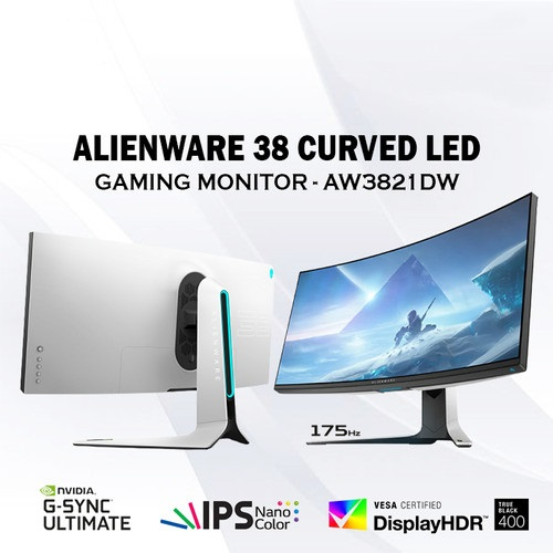 Alienware AW3821DW Gaming Fast IPS Curved Monitor  / 1 ms / 144Hz/NVIDIA® G-SYNC® ULTIMATE / DisplayHDR™ 600