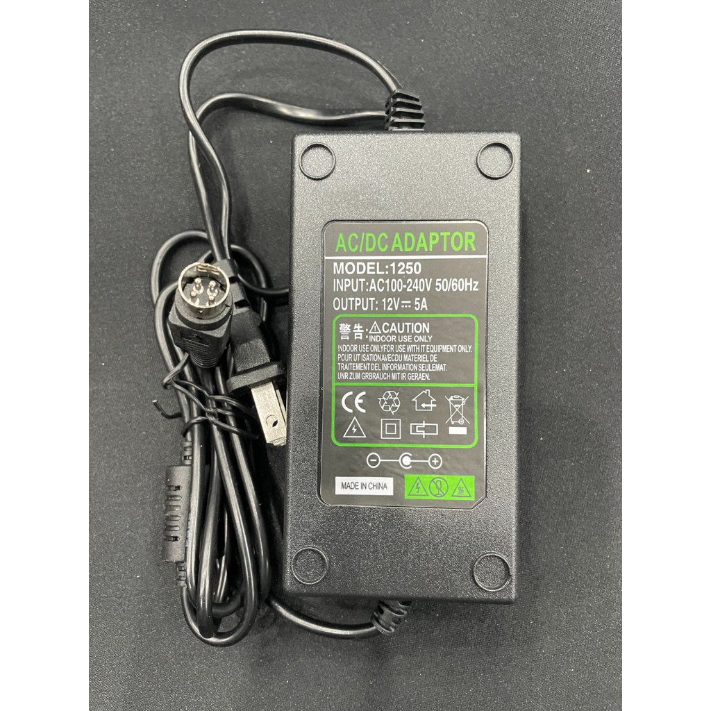 Adapter 12V/5A (4 Pin) Input : 100-240V ~ 50/60Hz  - Output : 12V / 5A  - Jack Size : (4 Pin) ทนทานไ