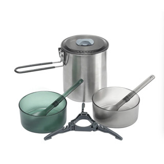 Fire Maple Antarcti Duo Cook Set ชุดหม้อ สแตนเลส ชุดทำอาหาร ขนาดกะทัดรัด จัดเก็บง่าย สำหรับ 1-2 คน by Jeep Camping