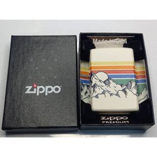 ZIPPO 48573 MOUTAIN DESIGN PREMIUM 540 MATTE  540 COLOR   สีเมทาลิค ลายรอบตัวต่อเนื่อง540องศา  ของใหม่