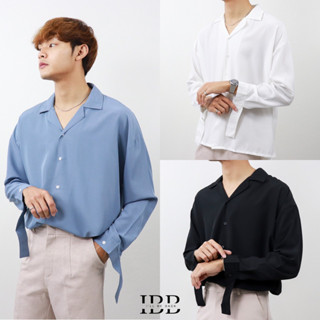 Strappy shirts เสื้อเชิ้ตแขนยาวทรงโอเวอร์ไซส์สไตล์เกาหลี