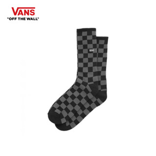 VANS CHECKERBOARD CREW II 6.5-9 1PK - BLACKCHARCOA  **ถุงเท้าเป็นไซส์ US MEN สามารถดูตารางเทียบไซส์จากข้อมูลสินค้าเพิ่มเ