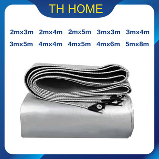 TH HOME ผ้าใบกันน้ำ, กันสาด100% (เจาะรู) เคลือบกันน้ำสองด้าน ผ้าใบพลาสติกผ้ามัลติฟังก์ชั่นฟางผ้าคลุมรถผ้าใบกันฝนเต็นท์