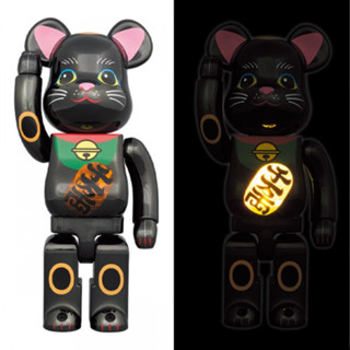 gachabox Bearbrick Lucky Cat Black with Light 400％ แบบริค พร้อมส่ง