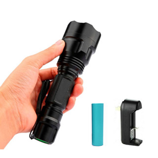 ไฟฉาย 2000Lm C8 CREE XM-L T6 LED 18650 Flashlight 5 Mode Torch Tactical Light Lamp+Battery+Charger