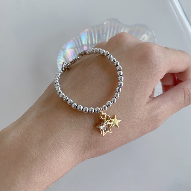 Callmeninety - กำไลข้อมือลูกปัดพร้อมจี้ตุ้งติ้ง⭐️🤍💖