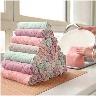 ผ้าเช็ดมือ ผืนใหญ่ 25x25 ซม. สำหรับเช็ด โต๊ะ จาน ได้ด้วย พร้อมส่ง