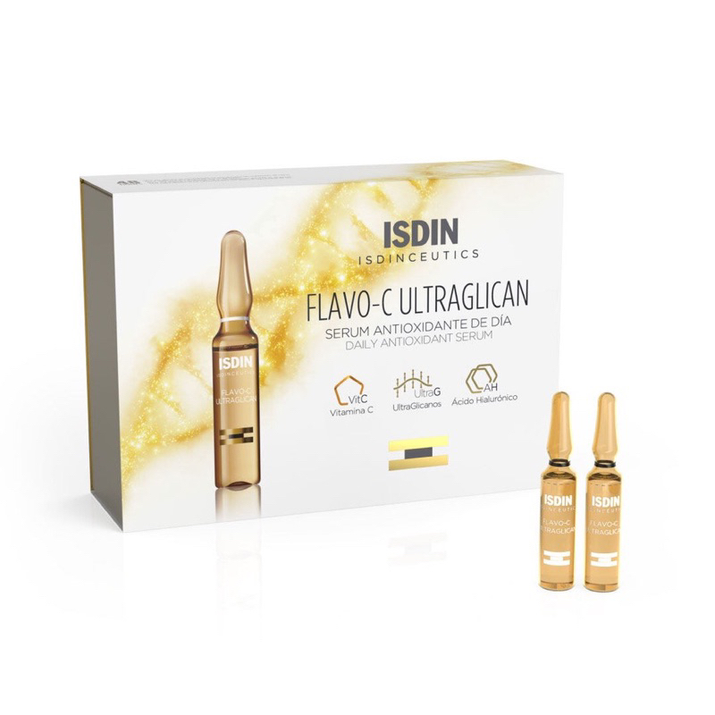(โค้ดcoin 25%)ISDIN Flavo-C ultraglycan 30 ampules ใหม่ แท้ จาก official