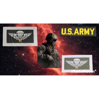 เสื้อทหาร อาร์มร่มริบบิ้น อาร์มป้ายชื่อ+ป้ายเหล่า U.S.ARMY KOREANWAR VIETNAMWAR ""อาร์มใหม่""