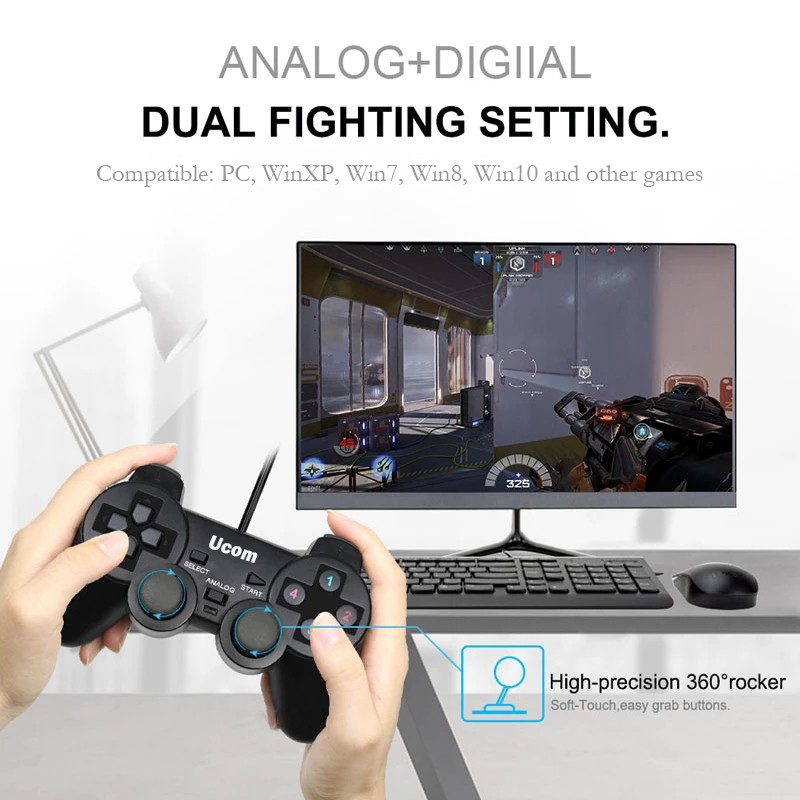 จอยเกมส์ จอยเกมส์ PC จอยสติ๊ก จอย Joy Stick จอย USB For PC แบบสาย USB รองรับPC/WINXR/WIN7/WIN8/WIN10/WIN11