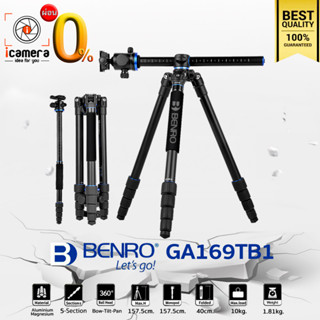 ผ่อน 0%** Benro Tripod GA169TB1 ขาตั้งกล้อง อเนกประสงค์ Monopod , กลับหัว , Top View ( GoTravel 1 GA169T B1 , GA169 )