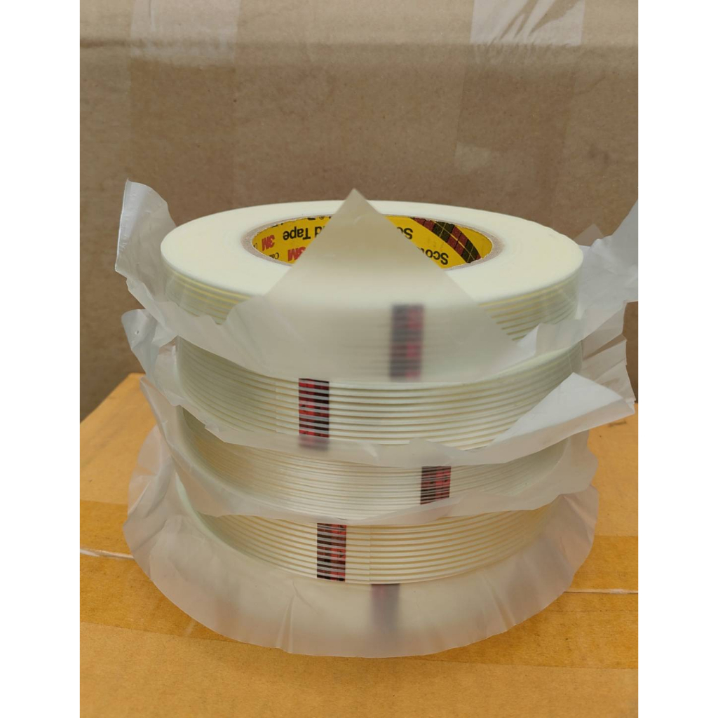 Filament Tape 3M เทปใยสับปะรด เทปใยแก้ว  ยาว55เมตร แบบแพ็ค5ม้วน