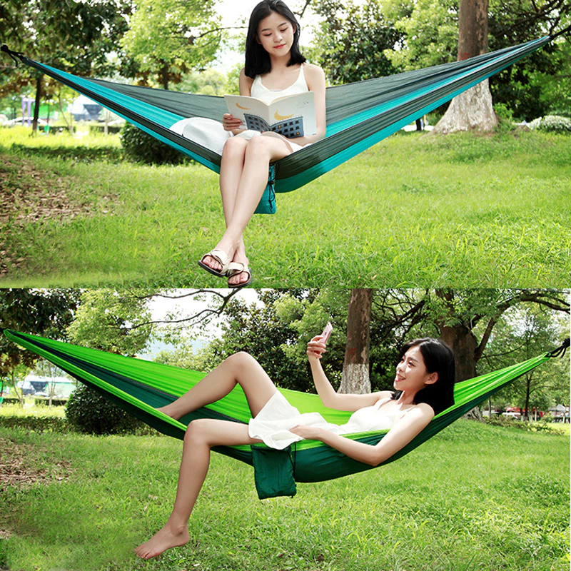 เปลญวนผ้าใบพกพา 240x80cm รับน้ำหนัก 150kg แถมกระเป๋าและเชือก thumbnail 5