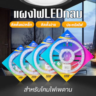 KTM แผงไฟแม่เหล็ก 28w/36w/48w 3แสง แผงไฟเพดานled โคมเพดานled แผ่นชิป 18w-75w