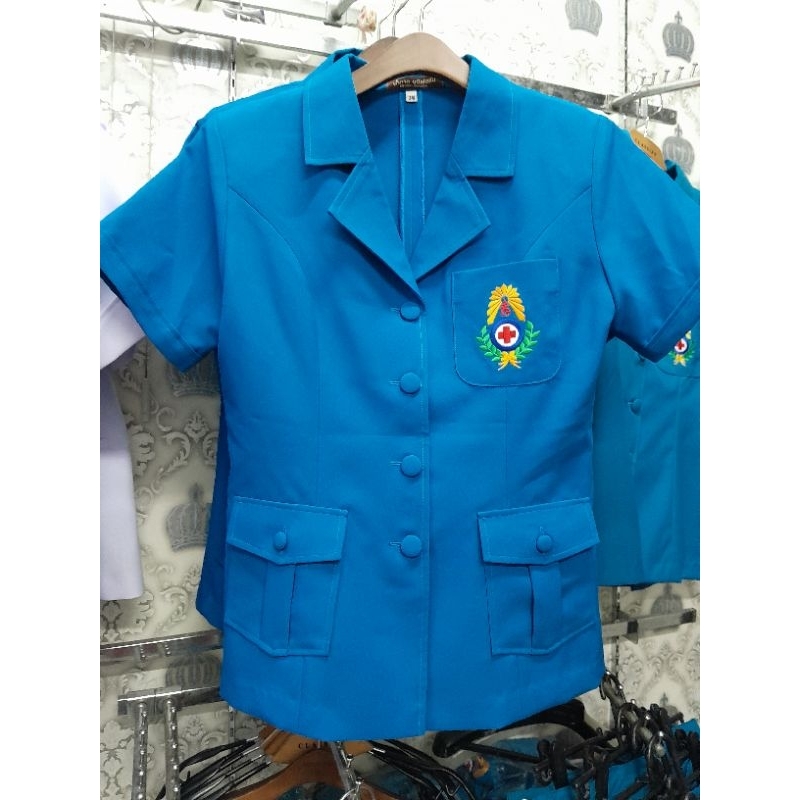 เสื้อยุวะกาชาดครูทรงฮาวายมีกระเป๋า