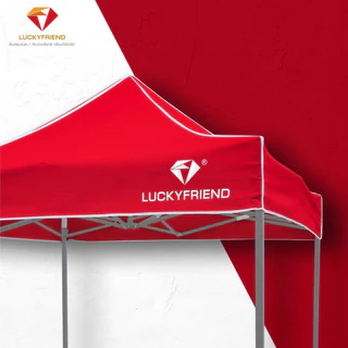 LUCKYFRIEND เต็นท์พับได้ ขนาด 2x2/2x3/3x3 เมตร รุ่นโครงหนา (สีดำ) + ผ้าใบหนา 700D 9สี) เต็นท์พับ เต็นท์ขายของตลาดนัด