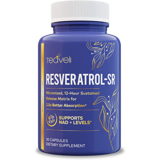 Teaveli Resveratrol-SR 30 Capsules  ทรานส์ เรสเวอราทรอล Anti aging ชะลอวัย