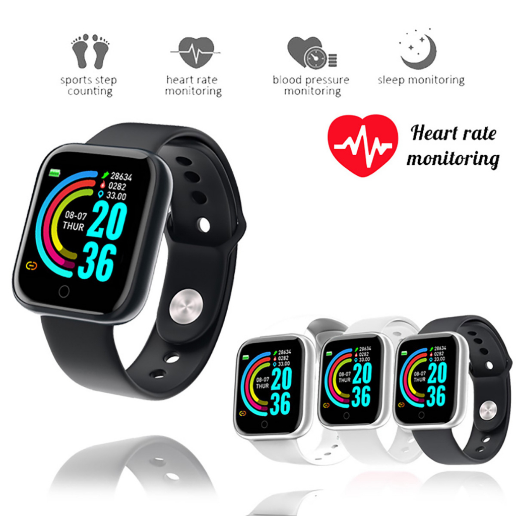 สมาร์ทวอทช์ Y68 สมาร์ทวอทช์บลูทูธนาฬิกาหน้าจอสัมผัส IOS Android Heart Rate Monitor เดินวิ่ง Smart Watch ส่งที่ชาร์จ