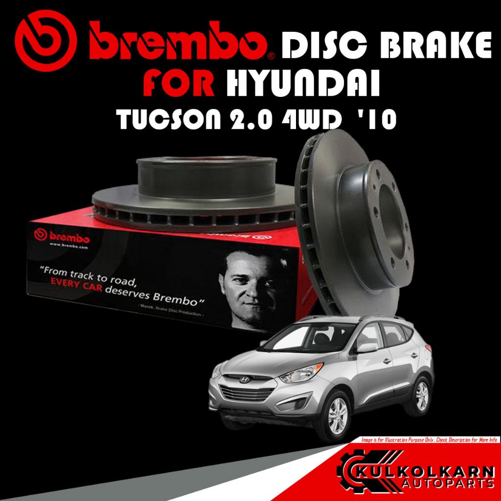 จานเบรก BREMBO HYUNDA HYU TUCSON 2.0  4WD ปี10 (09 A532 11)(08 A446 11)