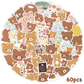 สติ๊กเกอร์ Kilakkuma 516 ริลัค คุมะ 60ชิ้น ซานริโอ้ sanrio สติ้กเกอร์ kuma คุมะ คูมะ ริลัก กูมะ คิทตี้ Hello kitty หมี