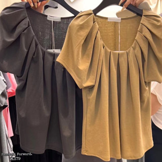🇰🇷New🇰🇷  Korea pleated blouses  เสื้อแต่งจีบหน้า แขนสั้น ผ้าใส่สบายๆเลยค่า