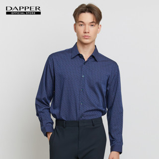 DAPPER เสื้อเชิ้ตแขนยาว DP Monogram Jacquard Shirt สีกรมท่า (BCLN1/094TJ)