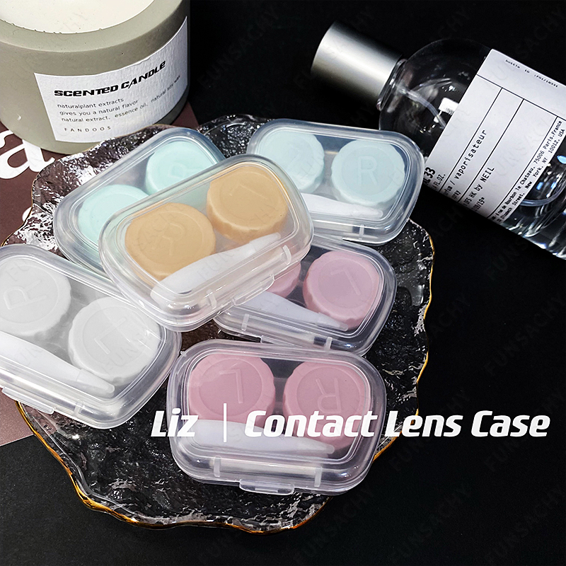 ตลับคอนแทคเลนส์ สีน่ารักกล่องใส่คอนแทคเลนส์แบบพกพาสําหรับเลนส์สีแบบพกพา