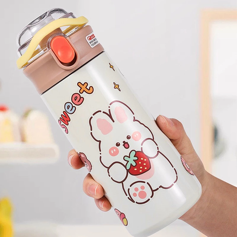 500ml กระติกน้ำสแตนเลส เก็บร้อน-เย็น กระติกน้ำ กระติกน้ำ กระติกน้ำเก็บความร้อน-เย็น สติ๊กเกอร์ของขวัญ Cutieworld thumbnail 7