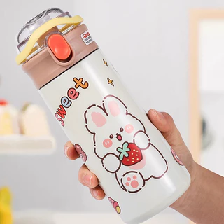 500ml กระติกน้ำสแตนเลส เก็บร้อน-เย็น กระติกน้ำ กระติกน้ำ กระติกน้ำเก็บความร้อน-เย็น สติ๊กเกอร์ของขวัญ Cutieworld