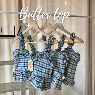 (พร้อมส่ง) PIPERS : Butter top เสื้อสายเดี่ยว ระบาย มีซับใน กระดุมปั๊มผ้าด้านหน้า