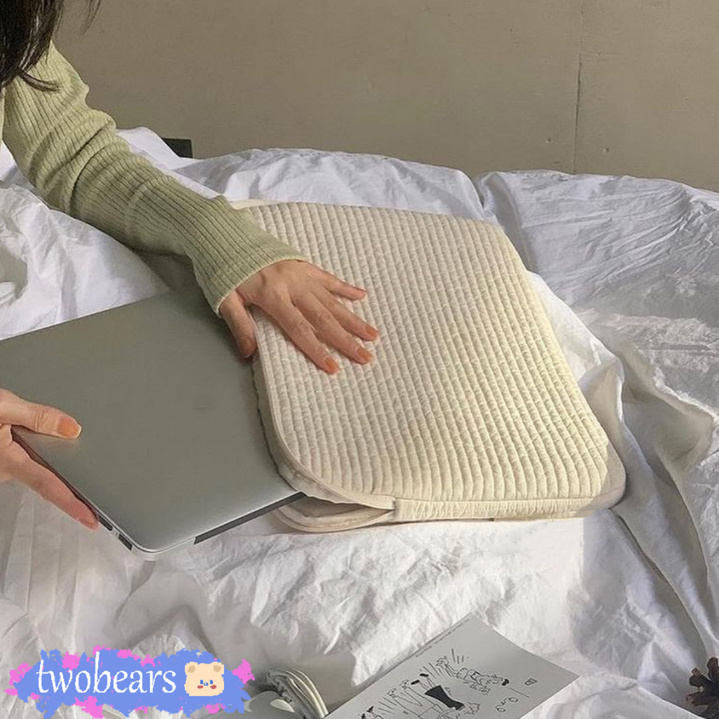 พร้อมส่ง เคสใส่แล็ปท็อป ลายหมี แฟชั่นสไตล์เกาหลี สำหรับ 15 13 11 10.5 10.2 นิ้ว มะนาว