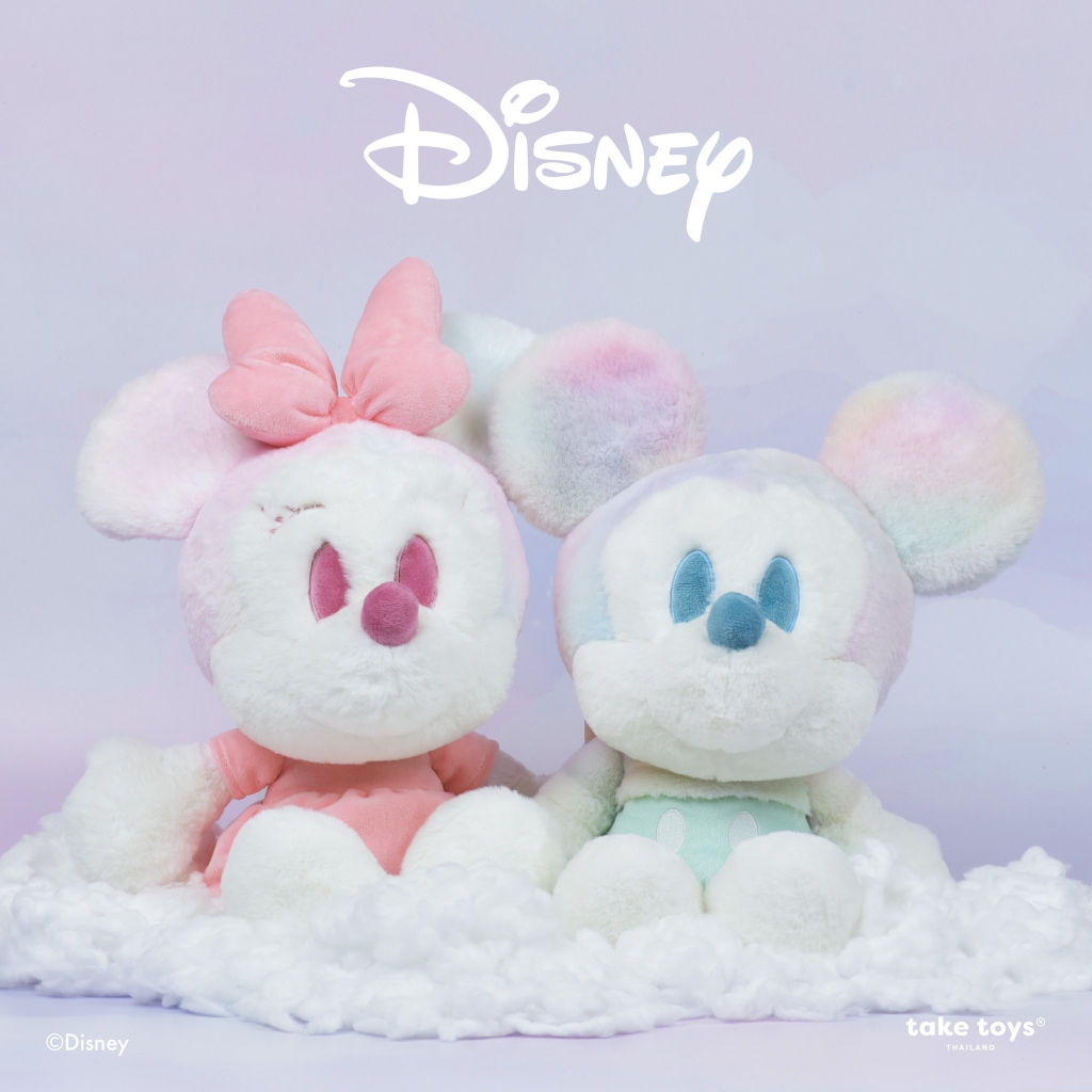 Disney HM Rainbow Plush-Mickey Mouse & Minnie Mouse ตุ๊กตามิ๊กกี้เมาส์และมินนี่เมาส์