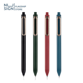 Nusign ปากกาเจลแบบกด ปากกาหมึกดำ ปากกา หมึกดำ มีคลิปหนีบ พกพาสะดวก เขียนลื่น เส้นคม เครื่องเขียน อุปกรณ์สำนักงาน Gel pen