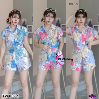 TW18581 Set 2 ชิ้น เสื้อเชิ้ต+ กางเกงขาสั้น