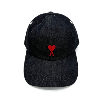 Ami Paris Cap หมวก หัวใจ ยีนส์ jeans ของแท้ ปรับขนาดได้ unisex ผู้หญิง ผู้ชาย หมวก หมวกแก๊ป แบรนด์เนม ของขวัญ วาเลนไทน์