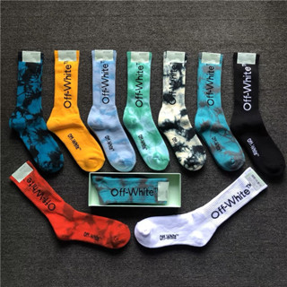 🇹🇭ส่งด่วน1-2วันถึงมือ🔥 ถุงเท้าครึ่งแข้ง OFF-WHITE VIRGIL ABLOH SOCKS BOXของแท้💯 ถุงเท้าสตรีม ถุงเท้ากีฬา ถุงเท้าNike