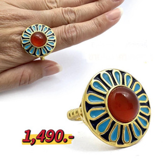 แหวนดีไซน์อียิปต์ Sun Red Agate