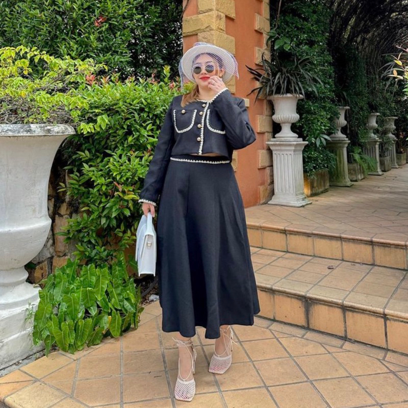 [LADYM555] ลดทันที 65.- ชุดเซ็ทผ้าทวิต ไซส์ใหญ่เนื้อผ้าดีมาก