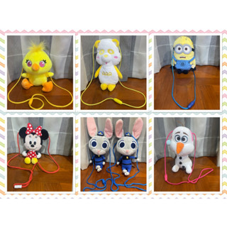 กระเป๋าคล้องคอ สะพายข้าง ใส่เงิน ใส่เหรียญ Disney Olaf Minion Minne Ducky Toystory AAA Zootopia ดิสนีย์