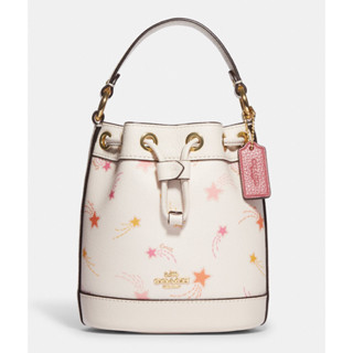 แท้💯% [ช้อปอเมริกา/เช็คใบเสร็จได้] Coach Dempsey Drawstring Bucket Bag 15 With Shooting Star Print